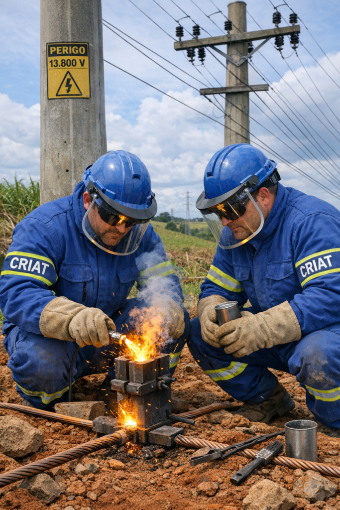 Solda exotérmica para aterramento e SPDA